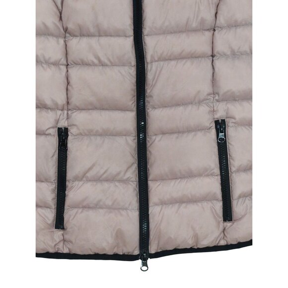 Esprit Down Puffer Jacket Womens 6 Pink Full Zip Hooded Lightweight Warm Winter - Picture 4 of 10
